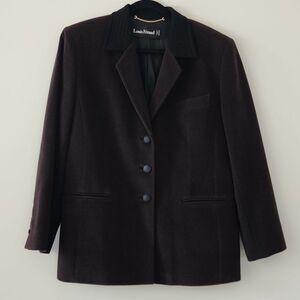 Louis Feraud Brown Cashmere Angora Blend Single Breasted Blazer Jacket 12